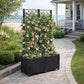 Jardinière avec treillis noir