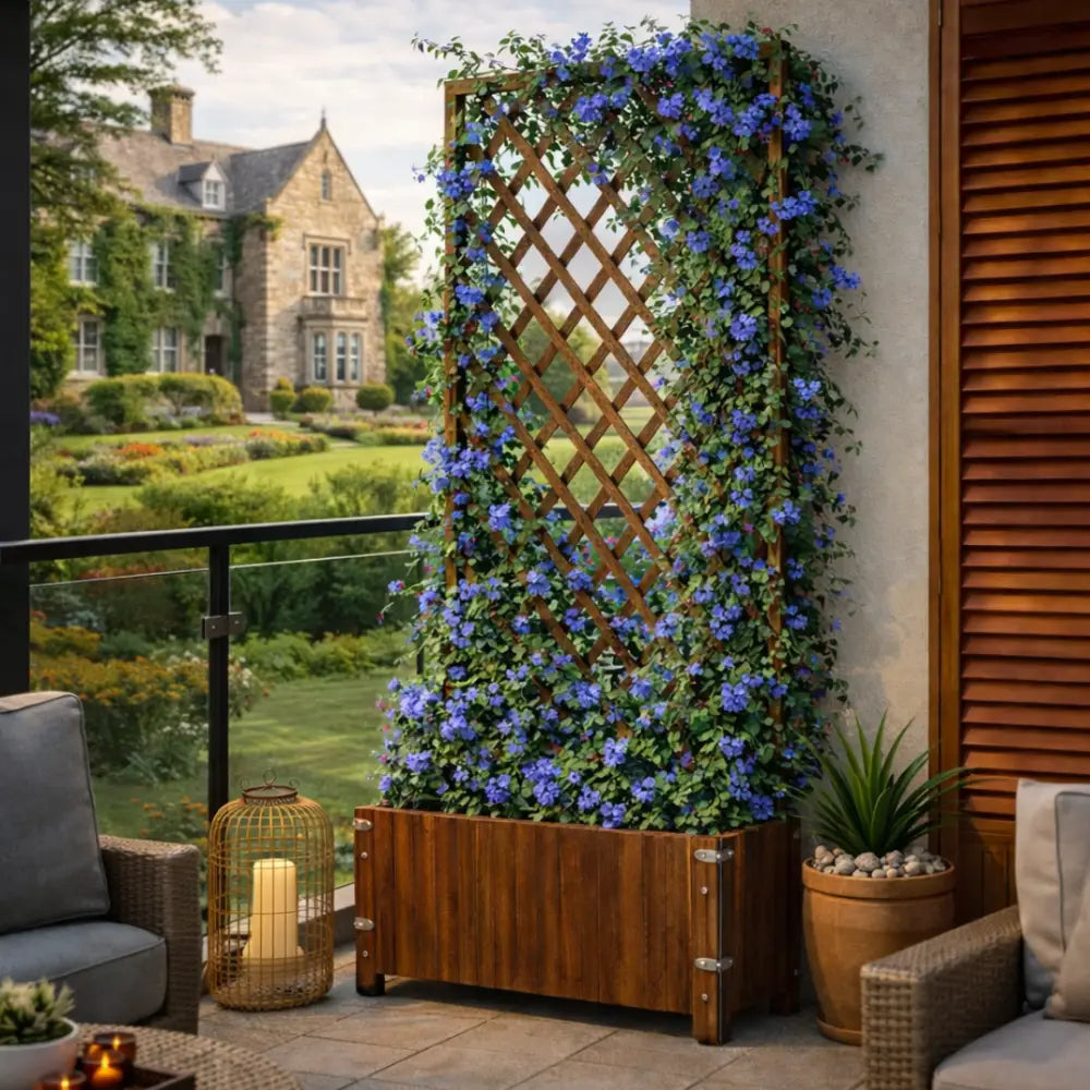 Jardinière avec treillis occultant