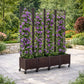 Jardinière avec treillis sur roulettes