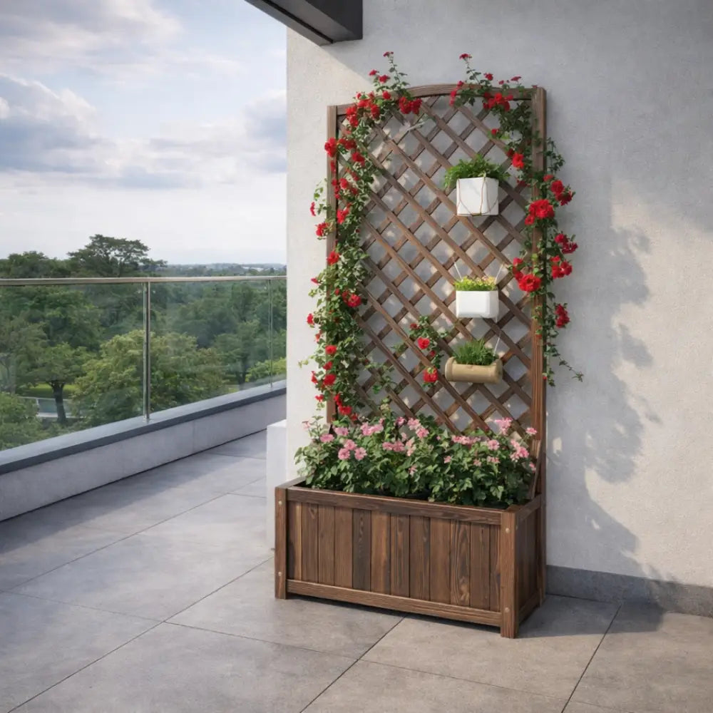 Jardinière avec treillis xxl