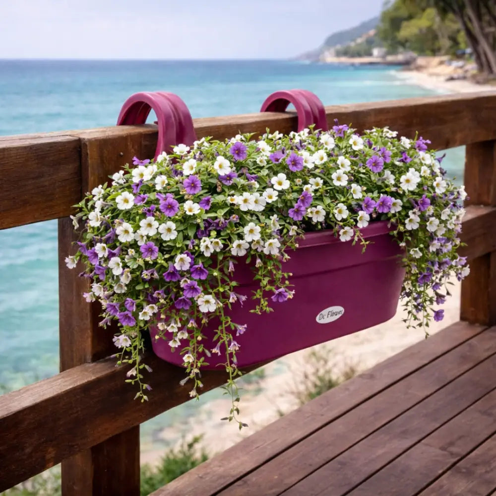 Jardinière balcon suspendue - Rouge violet