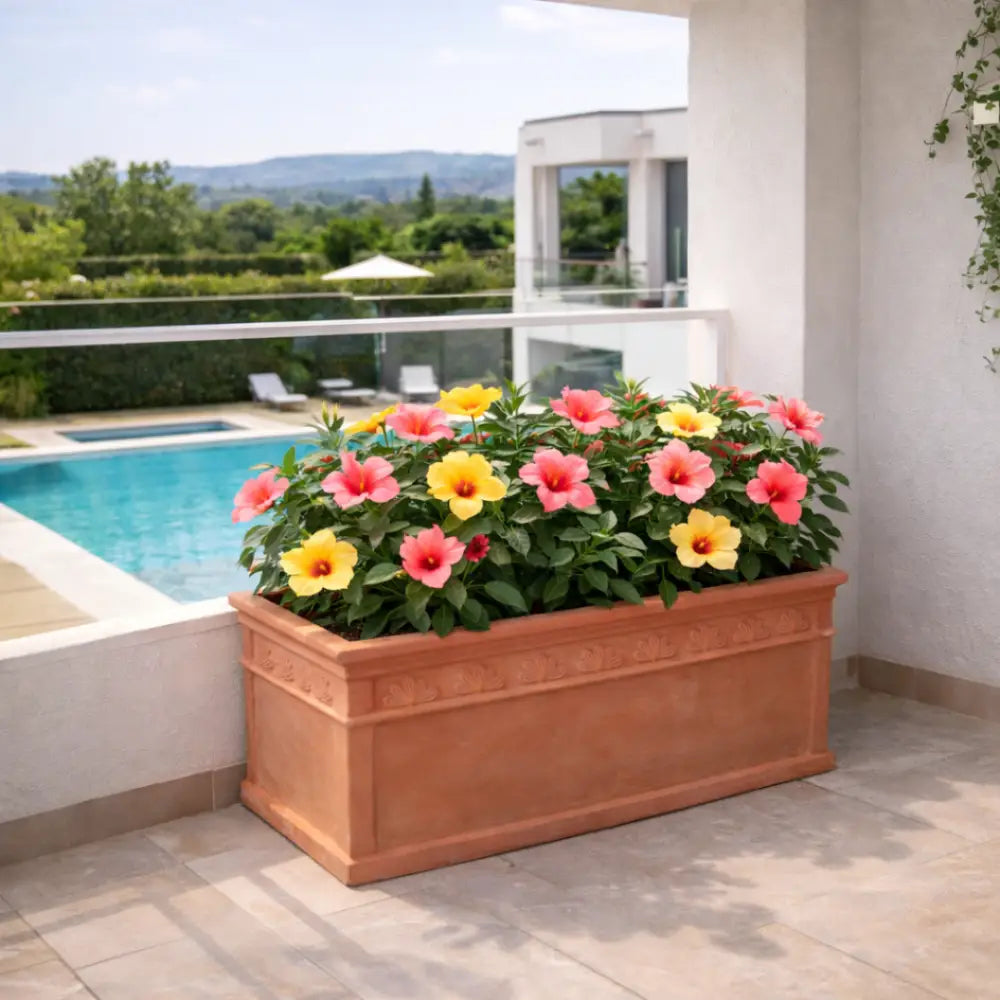 Jardinière balcon terre cuite