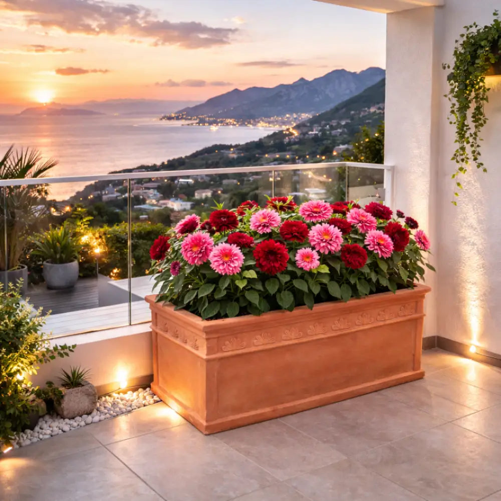Jardinière balcon terre cuite