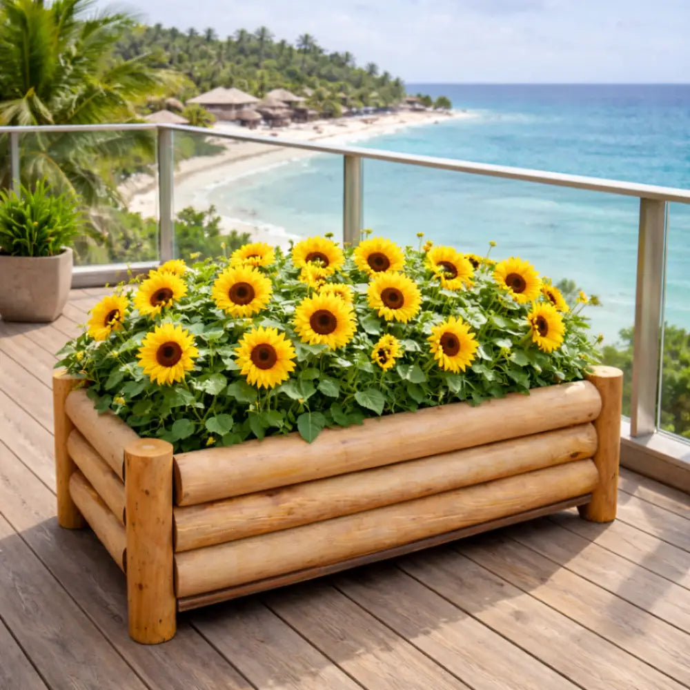 Jardinière bois terrasse