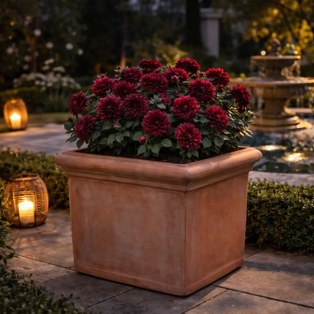Jardinière carré terre cuite