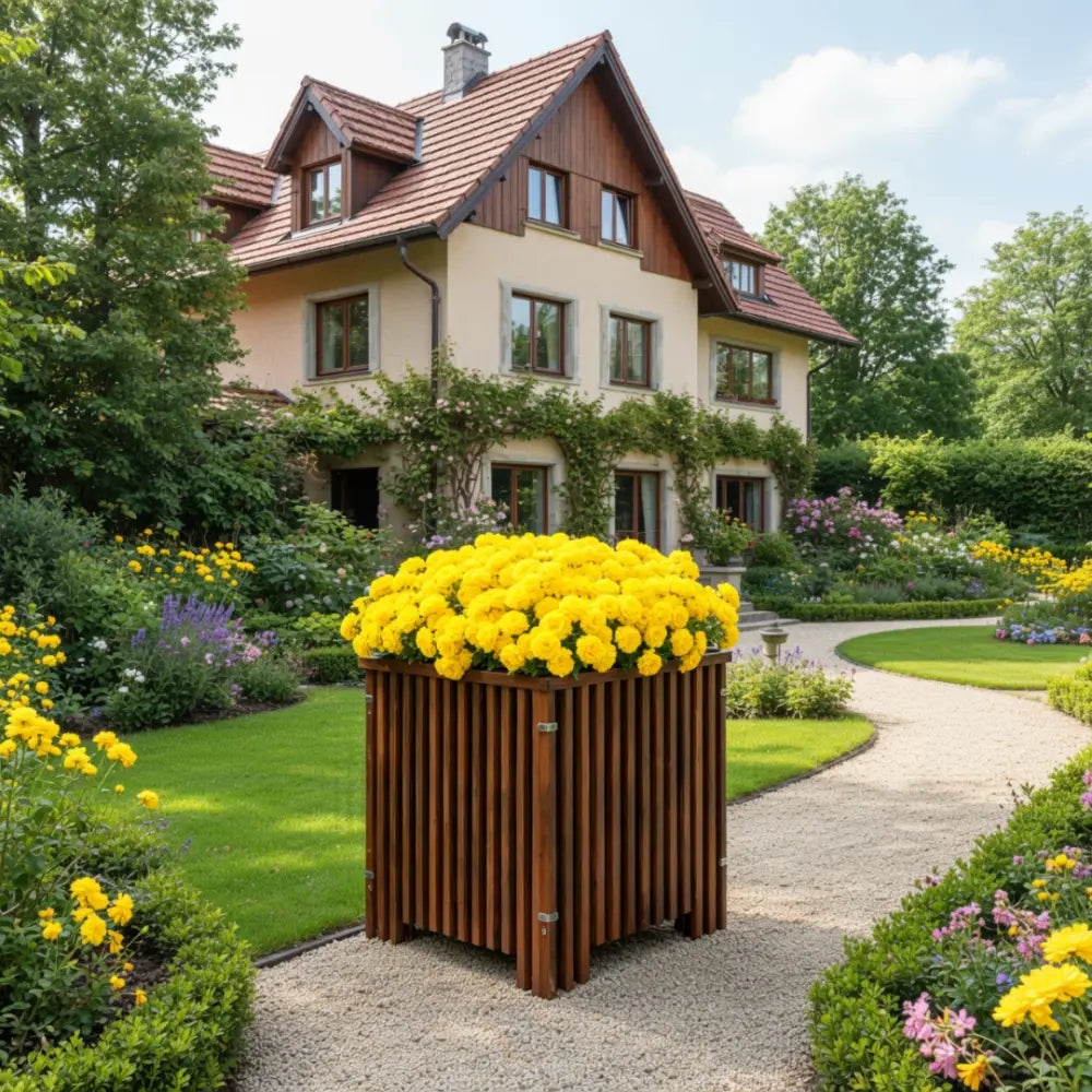 Jardinière carrée en bois