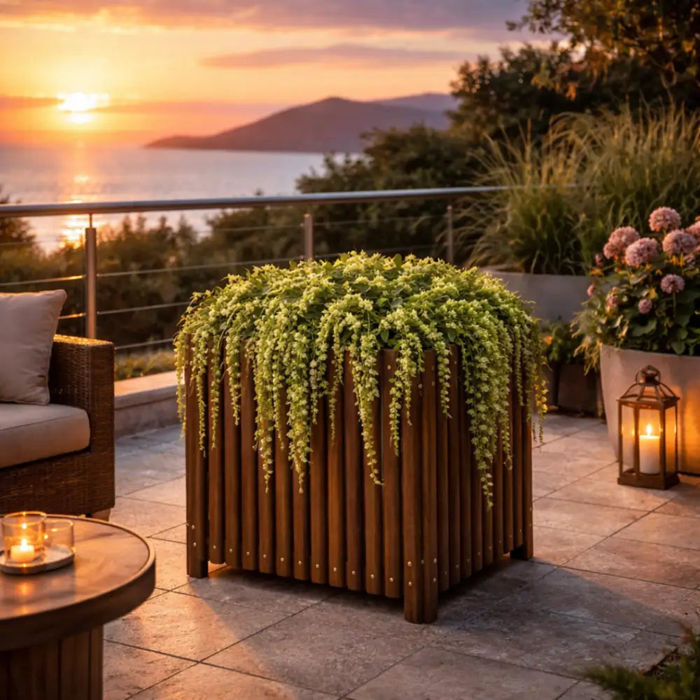 Jardinière en bois carré