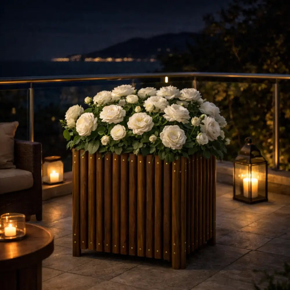 Jardinière en bois carré