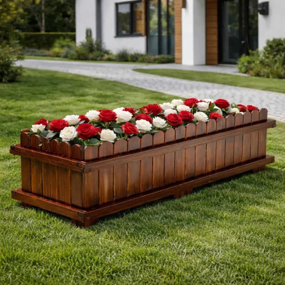 Jardinière en bois rectangulaire
