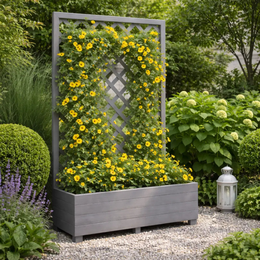 Jardinière haute avec treillis