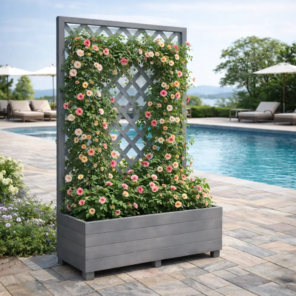Jardinière haute avec treillis