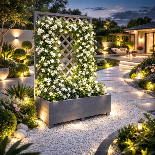 Jardinière haute avec treillis