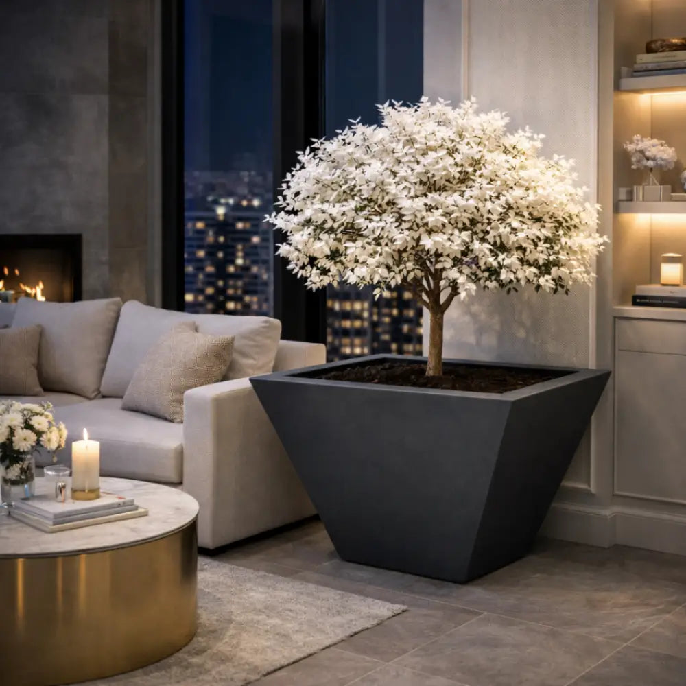 Jardinière métal noir