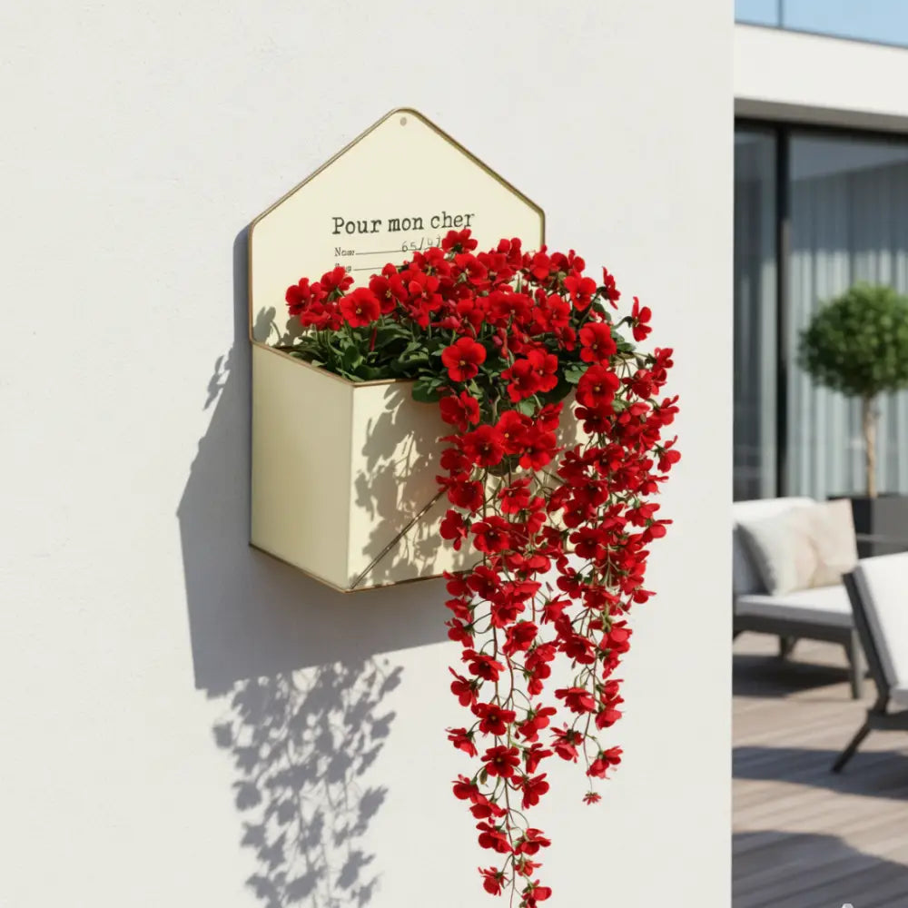 Jardinière murale en métal vintage