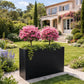 Jardinière noire rectangulaire