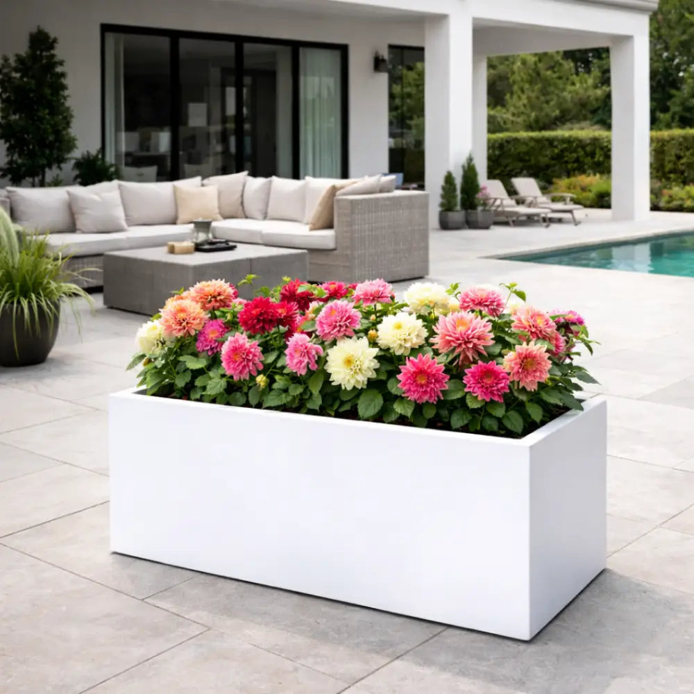 Jardinière rectangulaire blanche