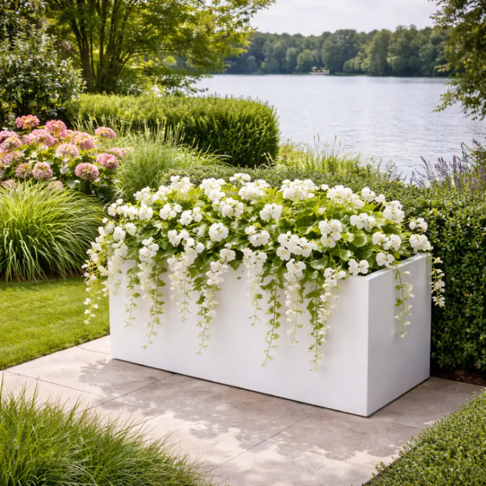 Jardinière rectangulaire blanche