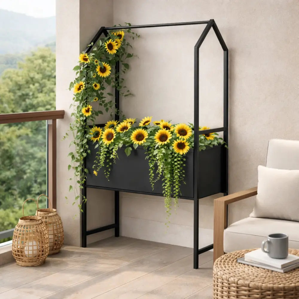 Jardinière sur pied en métal