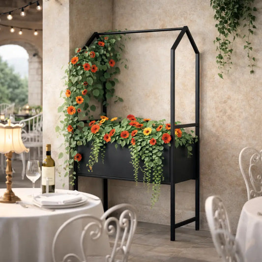 Jardinière sur pied en métal