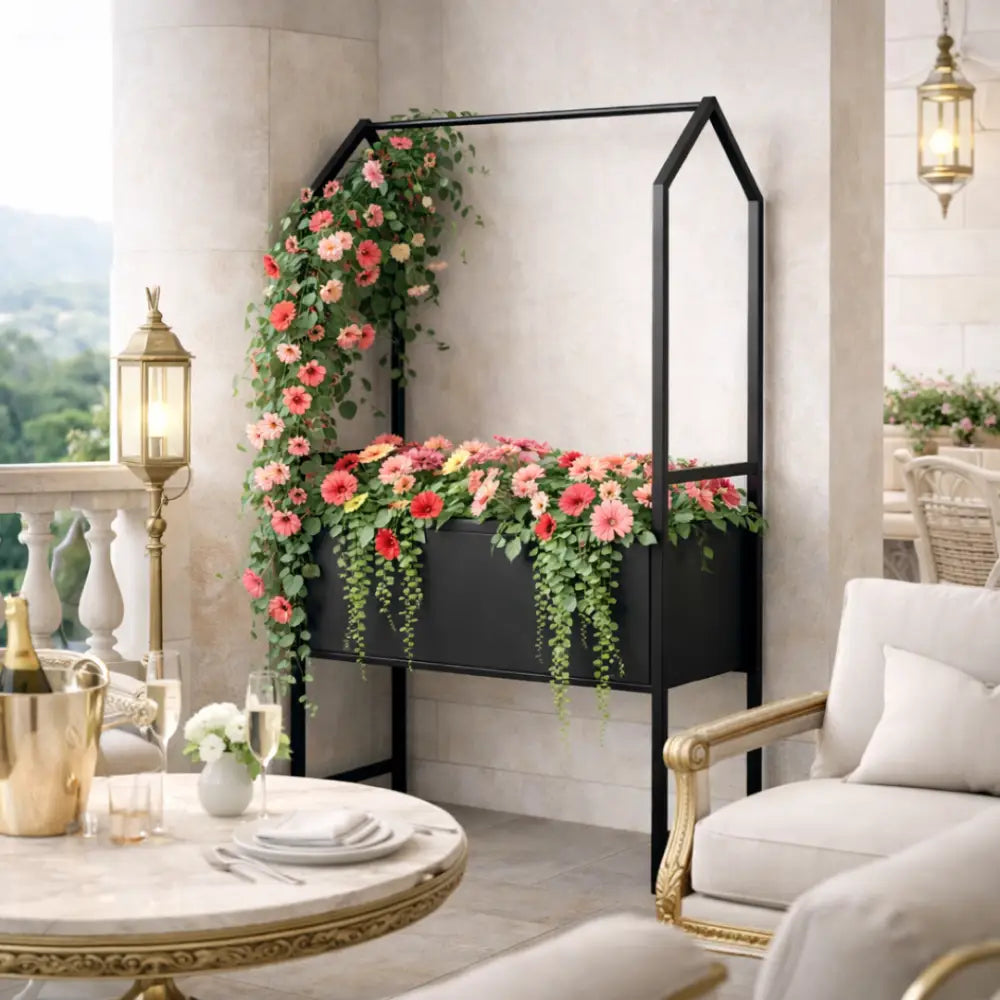 Jardinière sur pied en métal