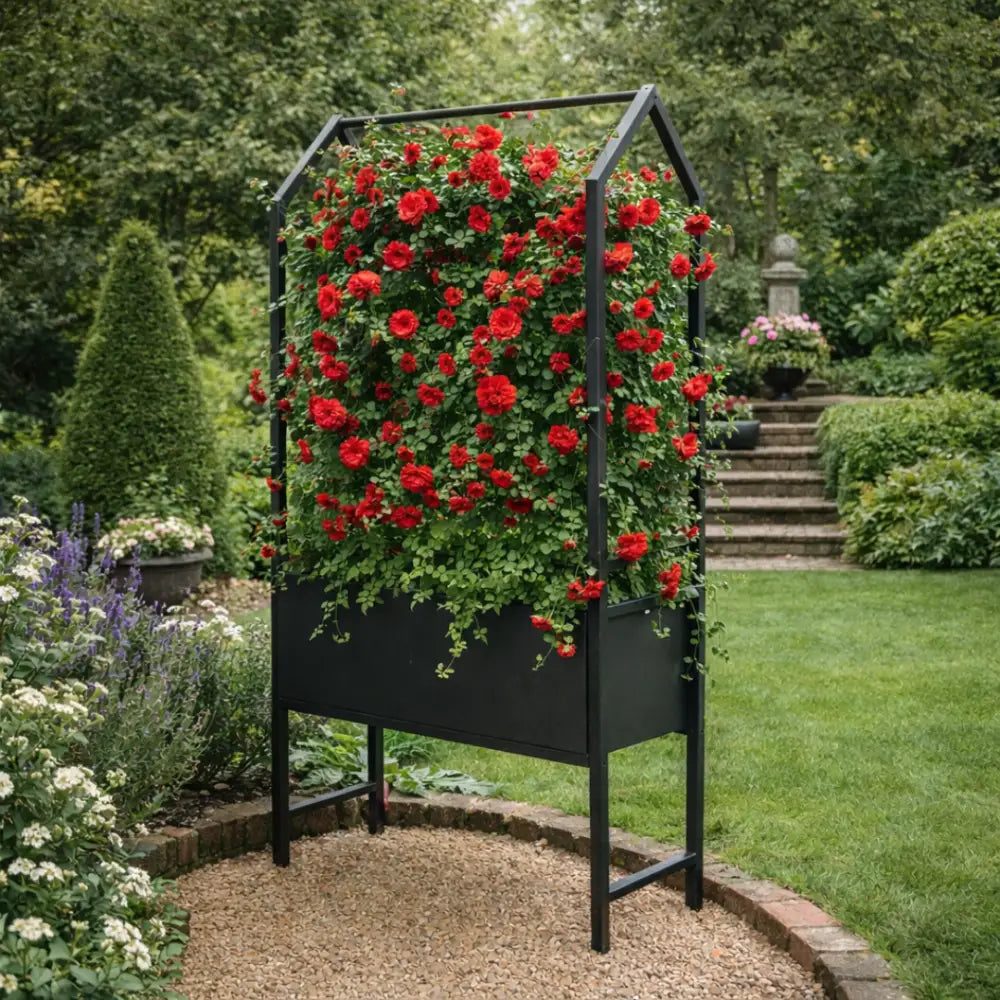 Jardinière sur pied en métal