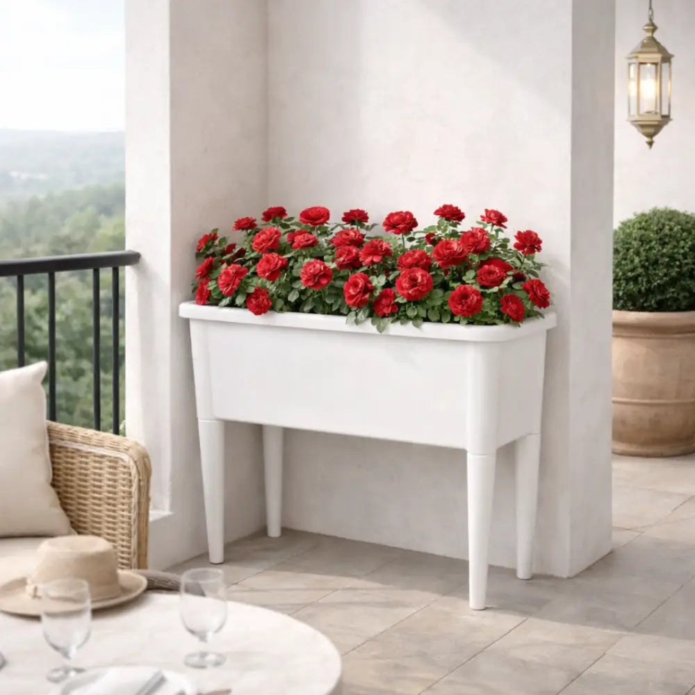 Jardinière surélevée en plastique - Blanc