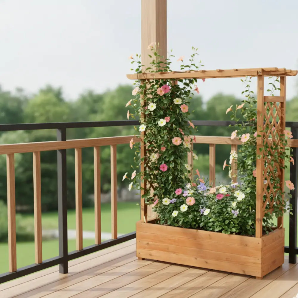 Jardinière treillis pour plantes grimpantes