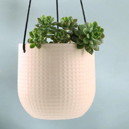 Petit pot de fleur à suspendre - Jaune clair