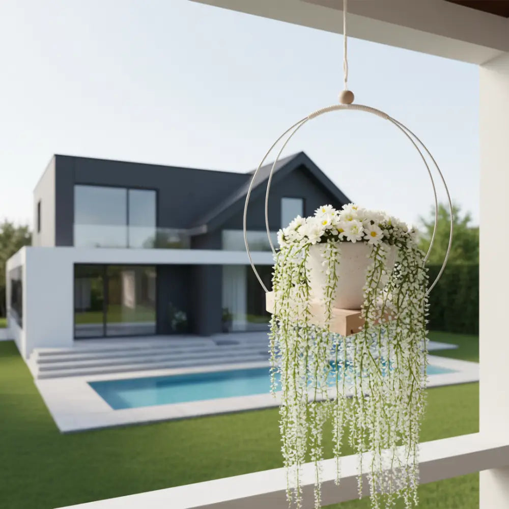 Porte plante à suspendre - Argenté