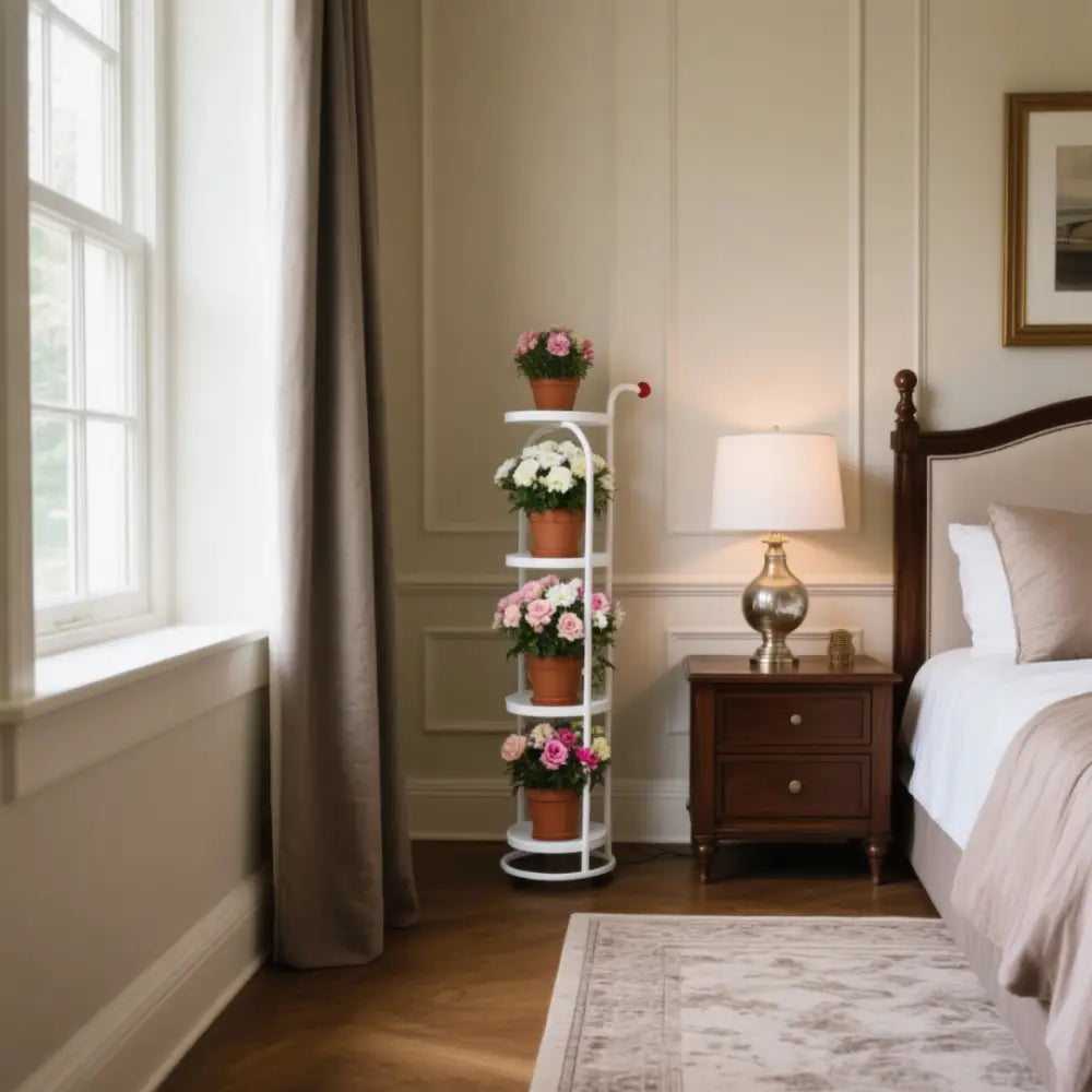 Porte plante colonne - Blanc