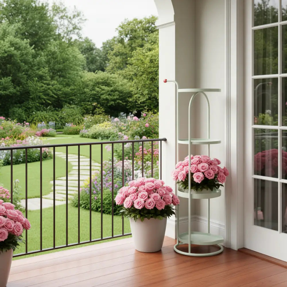 Porte plante colonne - Vert pastel