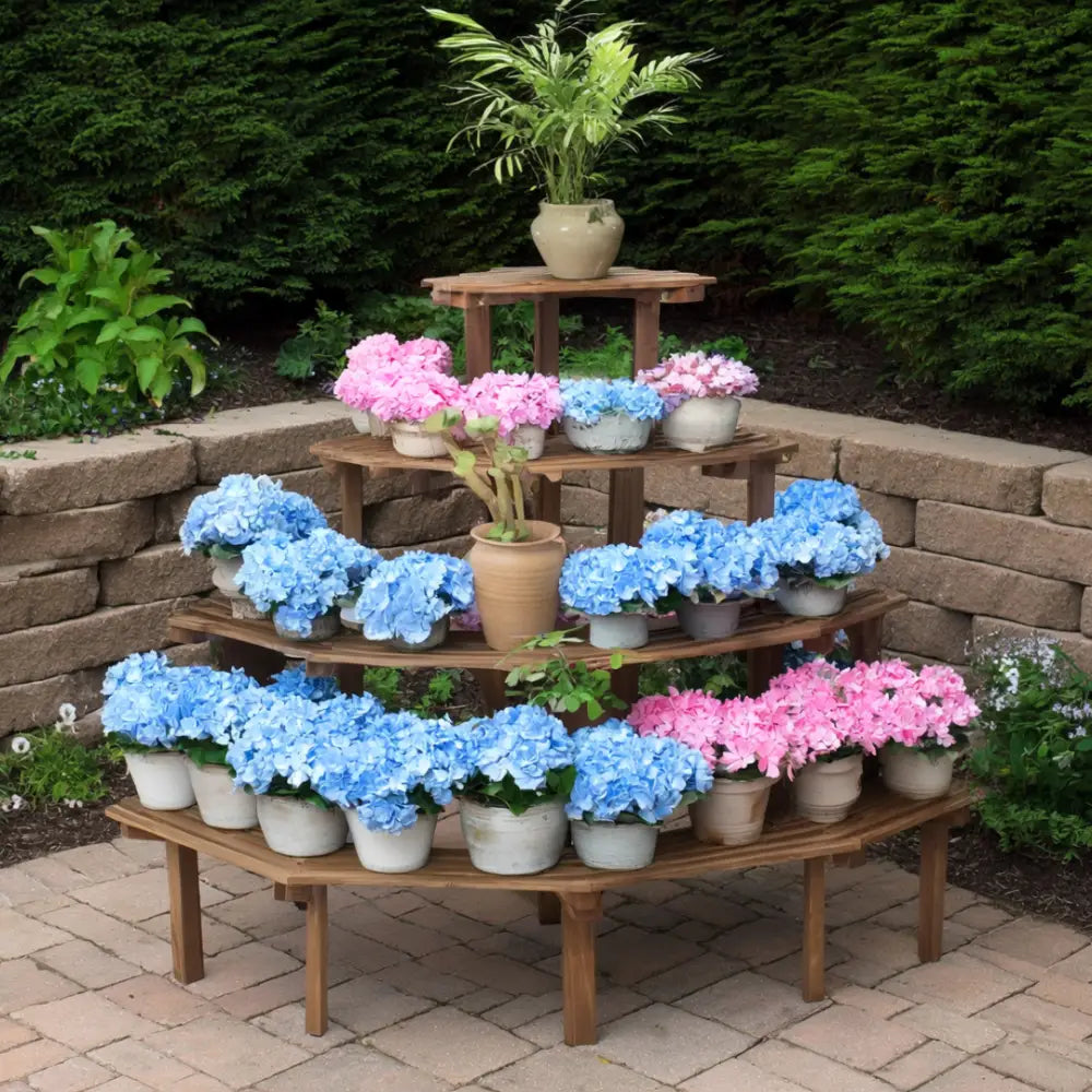 Porte plante d’angle en bois