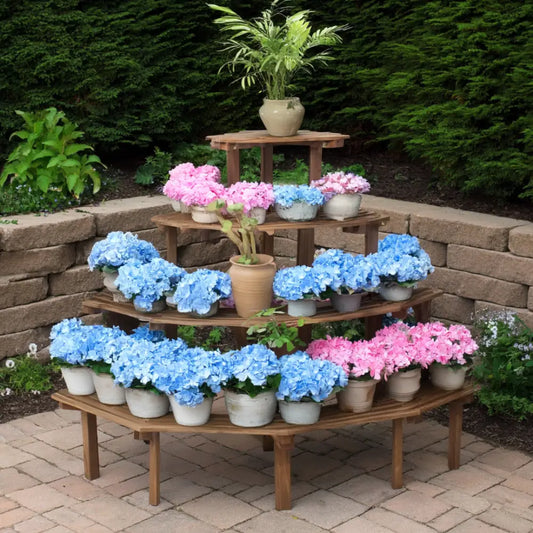 Porte plante d’angle en bois