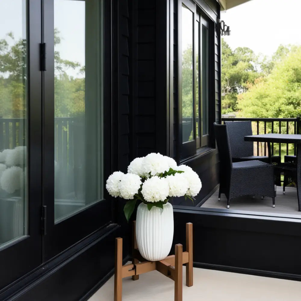 Porte plante en bois sur pied