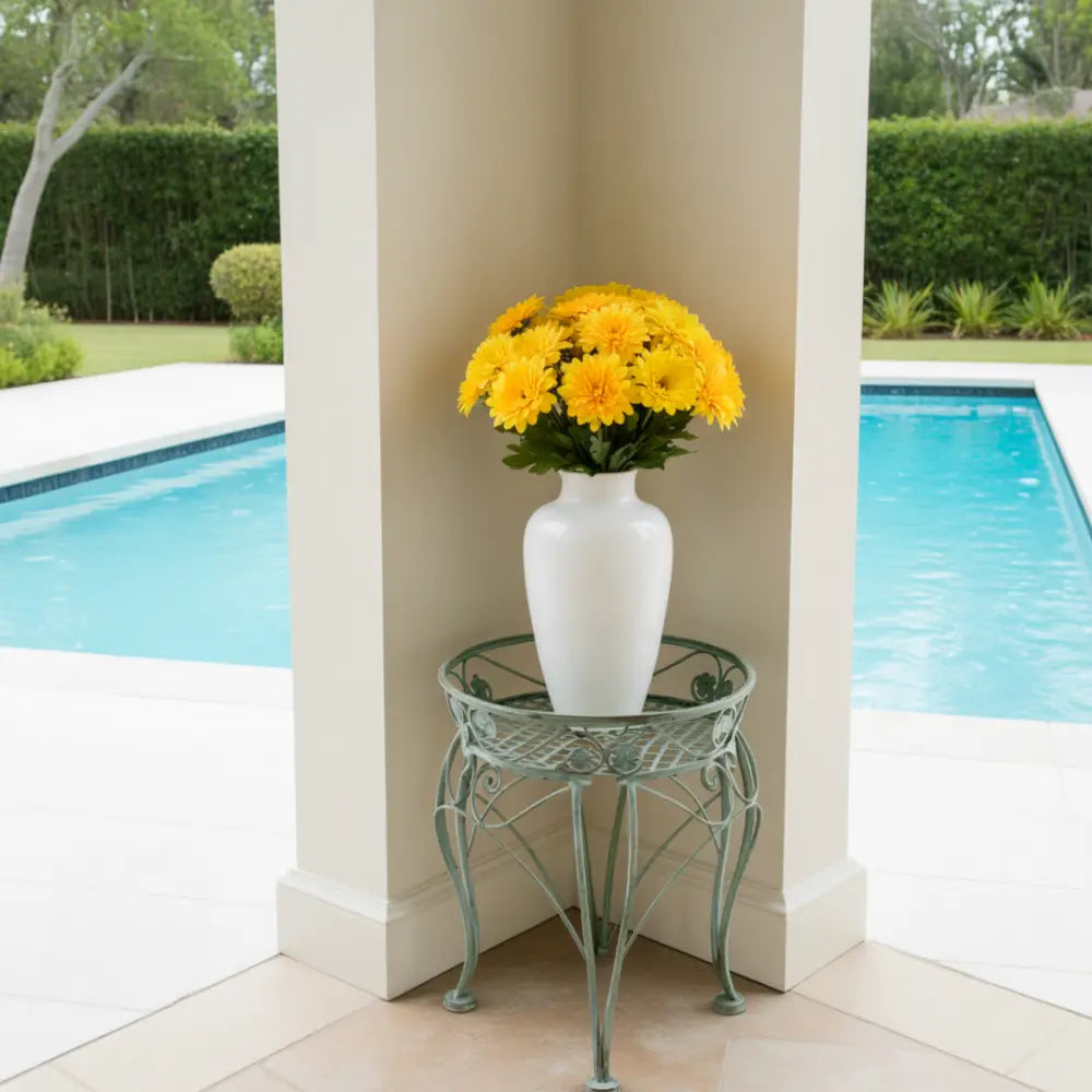 Porte plante en fer forgé ancien - Vert