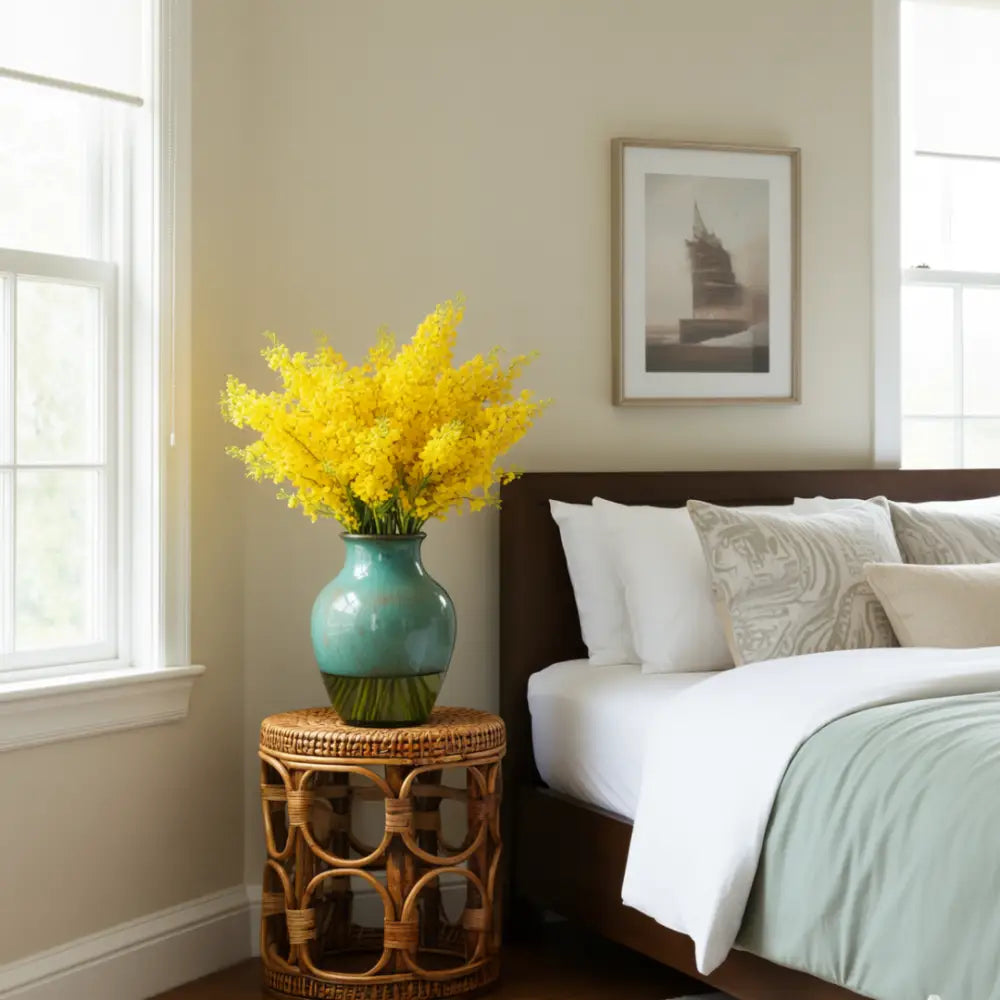 Porte plante en rotin