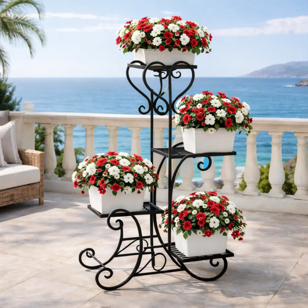 Porte plante fer forgé extérieur