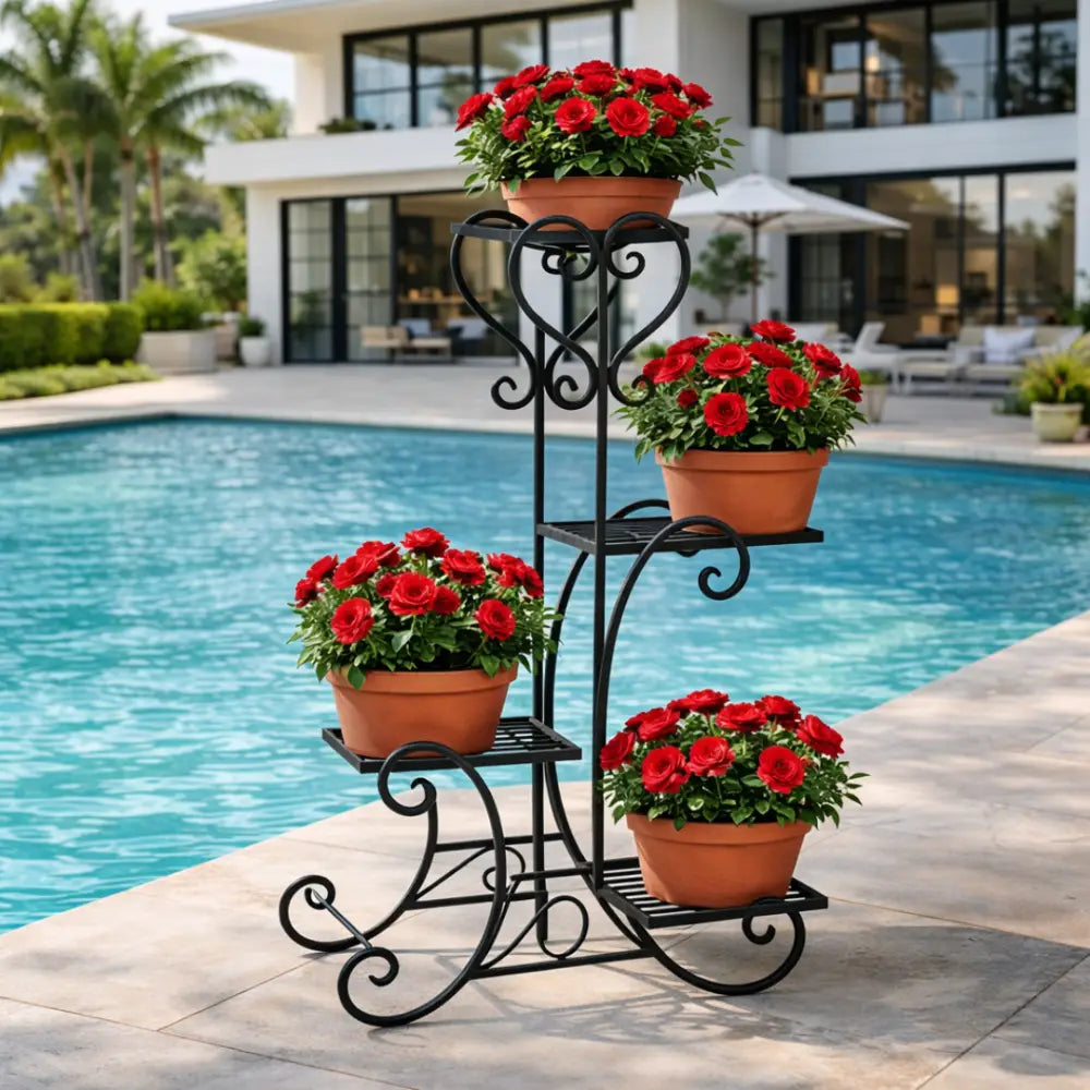 Porte plante fer forgé extérieur