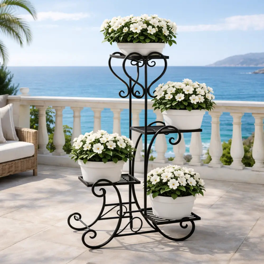 Porte plante fer forgé extérieur