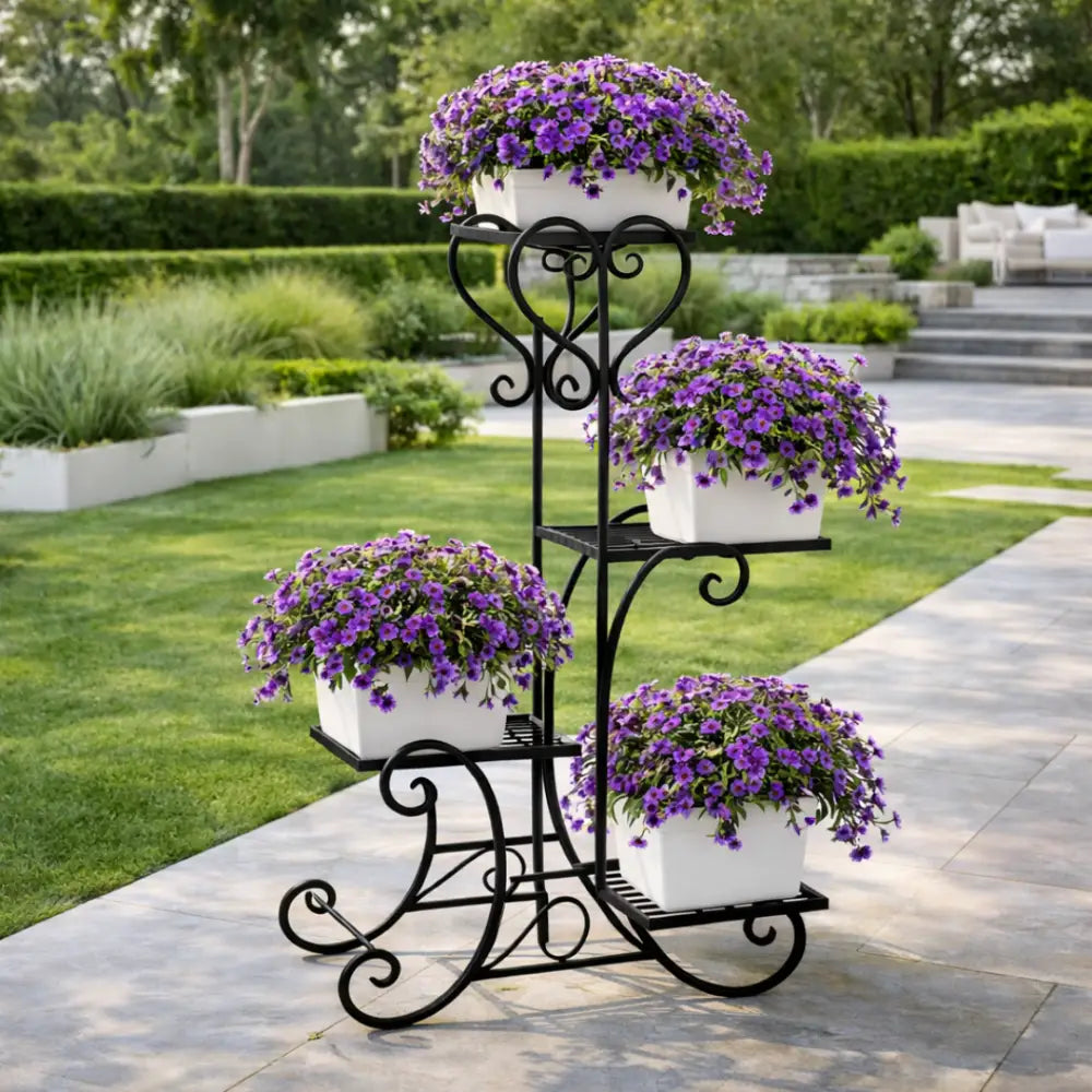 Porte plante fer forgé extérieur