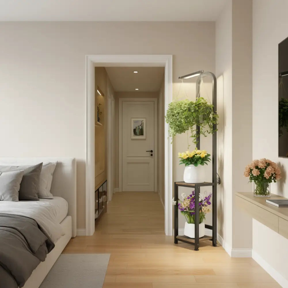 Porte plante fer forgé noir