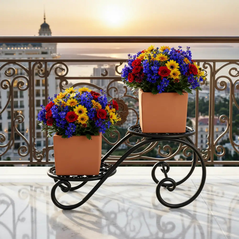 Porte plante fer forgé vintage