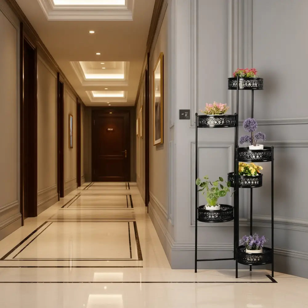 Porte plante metal noir