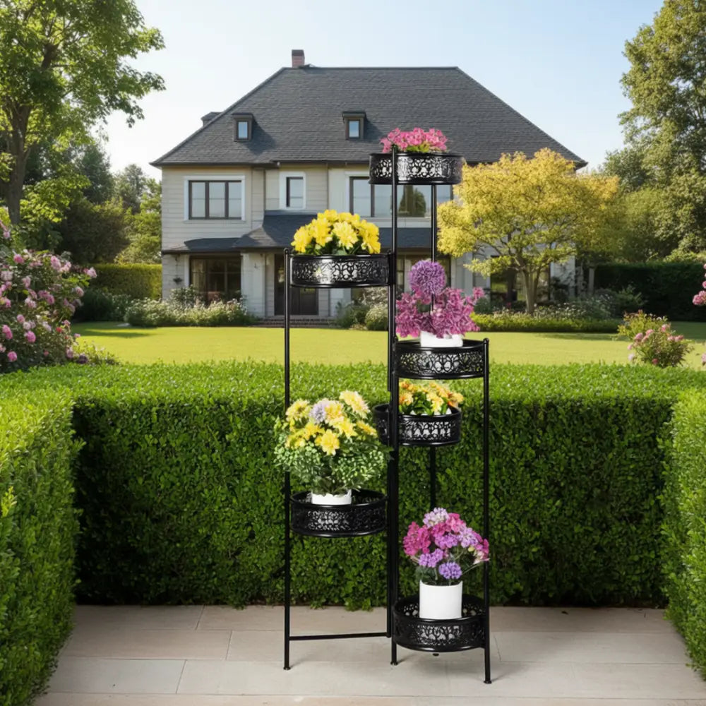 Porte plante metal noir