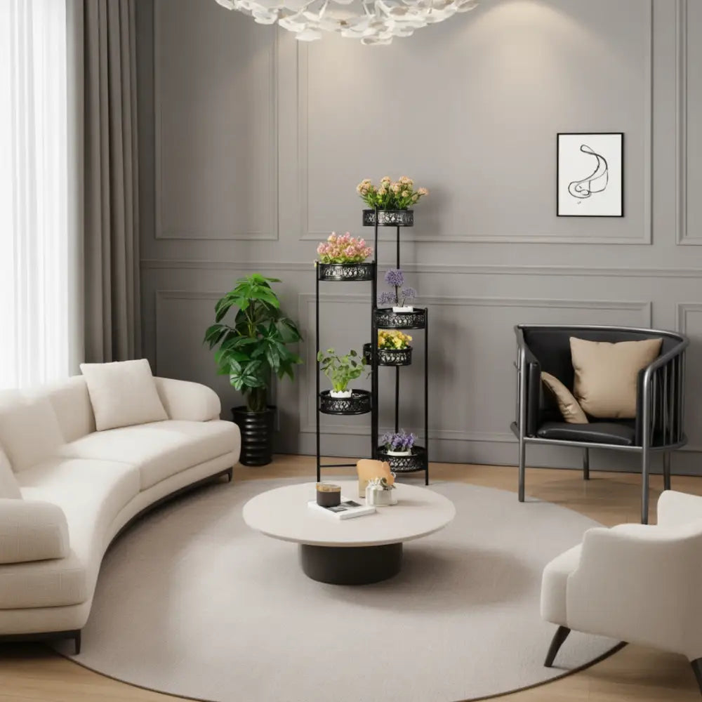 Porte plante metal noir