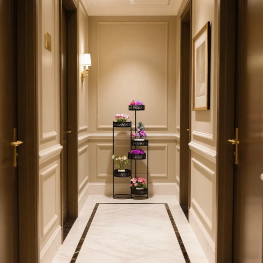 Porte plante metal noir