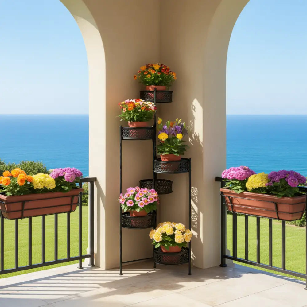 Porte plante metal noir