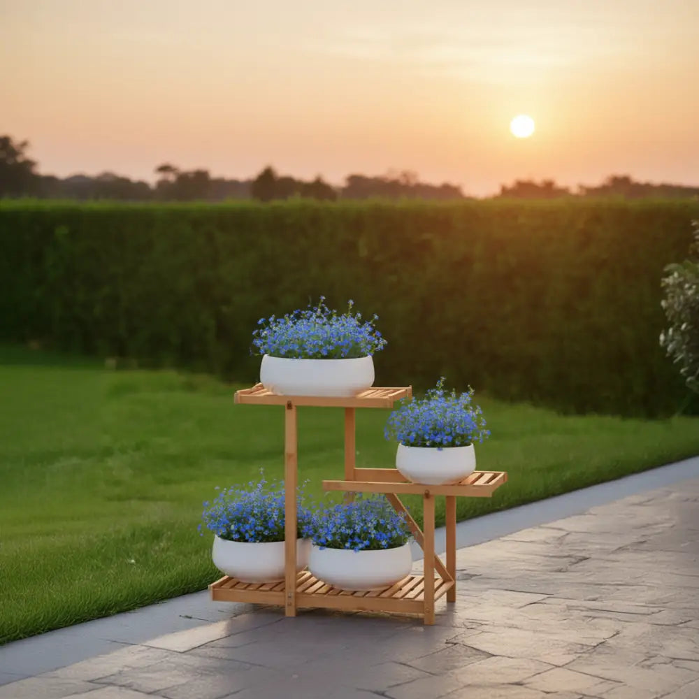 Porte plante original en bois