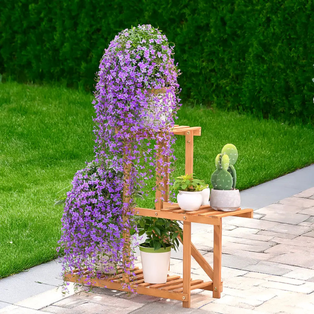 Porte plante original en bois