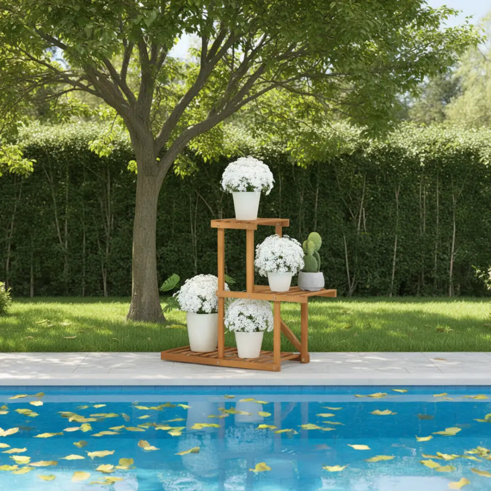 Porte plante original en bois